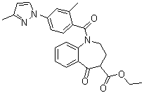 2,3,4,5-Tetrahydro-1-[2-methyl-4-(3-methyl-1H-pyrazol-1-yl)benzoyl]-5-oxo-1H-1-benzazepine-4-carboxylic acid ethyl ester molecular structure (CAS 1888294-91-4)