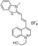 1-(2-Hydroxyethyl)-4-[3-(3-methyl-2(3H)-benzothiazolylidene)-1-propenyl]quinolinium tetrafluoroborate molecular structure (CAS 189148-50-3)