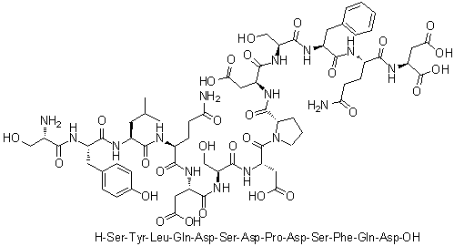 L-Seryl-L-tyrosyl-L-leucyl-L-glutaminyl-L-alpha-aspartyl-L-seryl-L-alpha-aspartyl-L-prolyl-L-alpha-aspartyl-L-seryl-L-phenylalanyl-L-glutaminyl-L-aspartic acid molecular structure (CAS 189170-01-2)