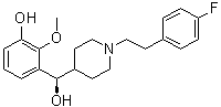 (alphaR)-1-[2-(4-Fluorophenyl)ethyl]-alpha-(3-hydroxy-2-methoxyphenyl)-4-piperidinemethanol molecular structure (CAS 189192-18-5)