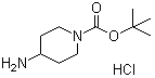 structure of CAS# 189819-75-8, 4-Aminopiperidine-1-carboxylic acid tert-butyl ester hydrochloride;1-BOC-4-aminopiperidine hydrochloride; tert-Butyl 4-aminopiperidine-1-carboxylate hydrochloride