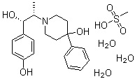 Traxoprodil mesylate hydrate molecular structure (CAS 189894-57-3)