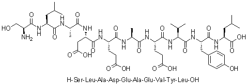 L-丝氨酰-L-亮氨酰-L-丙氨酰-L-alpha-天冬氨酰-L-alpha-谷氨酰-L-丙氨酰-L-alpha-谷氨酰-L-缬氨酰-L-酪氨酰-L-亮氨酸分子结构 (CAS 1900668-91-8)