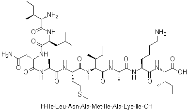 L-Isoleucyl-L-leucyl-L-asparaginyl-L-alanyl-L-methionyl-L-isoleucyl-L-alanyl-L-lysyl-L-isoleucine molecular structure (CAS 1900669-07-9)