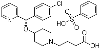 structure of CAS# 190786-44-8, Bepotastine besilate;(+)-(S)-4-[4-[1-(4-Chlorophenyl)-1-(2-pyridyl)methoxy]piperidin-1-yl]butyric acid benzenesulfonate