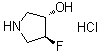 (3S,4S)-4-氟-3-吡咯烷醇盐酸盐分子结构 (CAS 1909293-52-2)