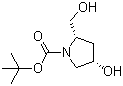structure of CAS# 191280-88-3, tert-Butyl (2S,4S)-4-hydroxy-2-(hydroxymethyl)pyrrolidine-1-carboxylate;(2S,4S)-4-Hydroxy-2-(hydroxymethyl)-1-pyrrolidinecarboxylic acid tert-butyl ester