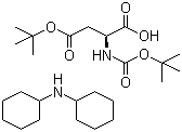 N-叔丁氧羰基-L-天冬氨酸 4-叔丁酯二环己胺盐分子结构 (CAS 1913-12-8)