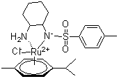 [N-[(1S,2S)-2-(氨基)环己基]-4-甲基苯磺酰胺]氯[(1,2,3,4,5,6-eta)-1-甲基-4-(1-甲基乙基)苯]钌分子结构 (CAS 192057-12-8)