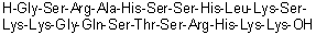 Glycyl-L-seryl-L-arginyl-L-alanyl-L-histidyl-L-seryl-L-seryl-L-histidyl-L-leucyl-L-lysyl-L-seryl-L-lysyl-L-lysylglycyl-L-glutaminyl-L-seryl-L-threonyl-L-seryl-L-arginyl-L-histidyl-L-lysyl-L-lysine molecular structure (CAS 192122-40-0)