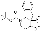 4-Oxo-3-(phenylmethyl)-1,3-piperidinedicarboxylic acid 1-(1,1-dimethylethyl) 3-methyl ester molecular structure (CAS 193274-00-9)