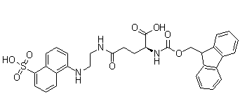 N2-[(9H-Fluoren-9-ylmethoxy)carbonyl]-N-[2-[(5-sulfo-1-naphthalenyl)amino]ethyl]-L-glutamine molecular structure (CAS 193475-66-0)