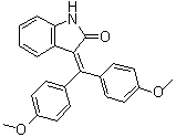 3-[二(4-甲氧基苯基)亚甲基]-1,3-二氢-2H-吲哚-2-酮分子结构 (CAS 193620-69-8)