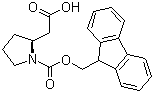 structure of CAS# 193693-60-6, Fmoc-L-beta-homoproline;(S)-2-(1-Fmoc-2-pyrrolidinyl)acetic acid