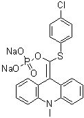 structure of CAS# 193884-53-6, Lumigen APS 5;[(4-Chlorophenyl)thio](10-methyl-9(10H)-acridinylidene)-methanol 1-(dihydrogen phosphate) disodium salt (1:2)