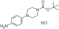 结构式 CAS# 193902-64-6, 4-(4-氨基苯基)-1-哌嗪羧酸叔丁酯单盐酸盐