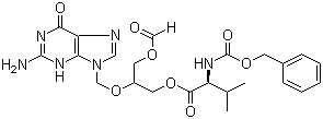 Cbz-单甲酰缬更昔洛韦分子结构 (CAS 194159-19-8)