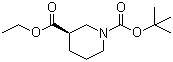 结构式 CAS# 194726-40-4, (R)-1-叔丁氧羰基-3-哌啶甲酸乙酯