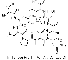 L-Threonyl-L-tyrosyl-L-leucyl-L-prolyl-L-threonyl-L-asparaginyl-L-alanyl-L-seryl-L-leucine molecular structure (CAS 194730-57-9)
