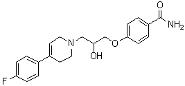 4-[3-[4-(4-Fluorophenyl)-3,6-dihydro-1(2H)-pyridinyl]-2-hydroxypropoxy]benzamide molecular structure (CAS 195988-65-9)