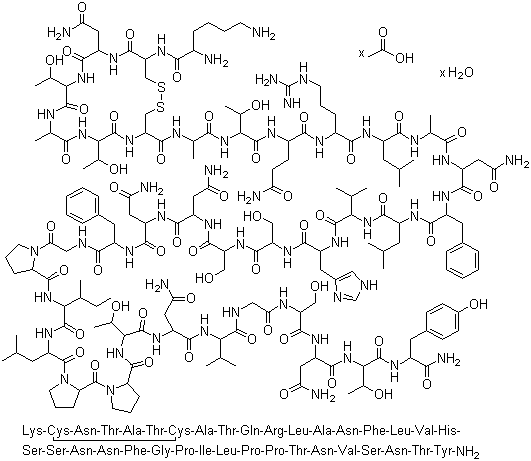 Pramlintide acetate molecular structure (CAS 196078-30-5)