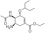 结构式 CAS# 196618-13-0, 奥司他韦; (3R,4R,5S)-4-乙酰胺基-5-氨基-3-(1-乙基丙氧基)-1-环己烯-1-甲酸乙酯