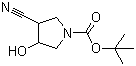 tert-Butyl 3-cyano-4-hydroxy-1-pyrrolidinecarboxylate molecular structure (CAS 197143-33-2)