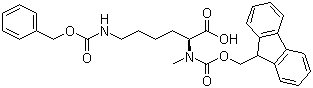 结构式 CAS# 197632-76-1, N'-苄氧羰基-N-芴甲氧羰基-N-甲基-L-赖氨酸