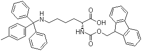 N-Fmoc-N'-(4-甲基三苯甲基)-D-赖氨酸分子结构 (CAS 198544-94-4)