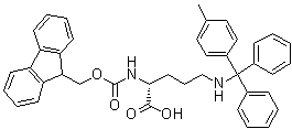 结构式 CAS# 198545-20-9, N2-[芴甲氧羰基]-N5-[(4-甲基苯基)二苯基甲基]-D-鸟氨酸