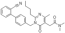 2-Butyl-1-[(2'-cyano[1,1'-biphenyl]-4-yl)methyl]-1,6-dihydro-N,N,4-trimethyl-6-oxo-5-pyrimidineacetamide molecular structure (CAS 1985668-78-7)