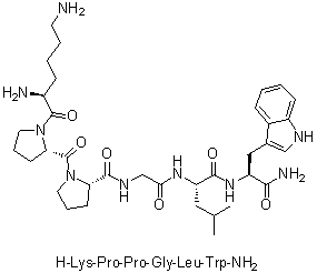 L-Lysyl-L-prolyl-L-prolylglycyl-L-leucyl-L-tryptophanamide molecular structure (CAS 198995-08-3)
