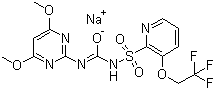 structure of CAS# 199119-58-9, Trifloxysulfuron-sodium;Sodium N'-(4,6-dimethoxypyrimidin-2-yl)-N-[3-(2,2,2-trifluoroethoxy)-2-pyridylsulfonyl]imidocarbamate
