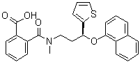 2-[[甲基[(3S)-3-(1-萘基氧基)-3-(2-噻吩基)丙基]氨基]羰基]苯甲酸分子结构 (CAS 199191-67-8)
