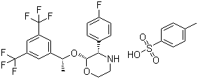 structure of CAS# 200000-59-5, (2R,3S)-2-[(1R)-1-[3,5-Bis(trifluoromethyl)phenyl]ethoxy]-3-(4-fluorophenyl)morpholine 4-methylbenzenesulfonate