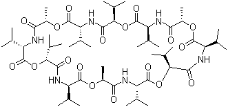 Valinomycin molecular structure (CAS 2001-95-8)