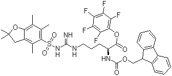 structure of CAS# 200132-16-7, Fmoc-Arg(Pbf)-OPfp;N-alpha-Fmoc-N-gamma-(2,2,4,6,7-pentamethyldihydrobenzofuran-5-sulfonyl)-L-arginine pentafluorophenyl ester