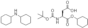 N-[(1,1-Dimethylethoxy)carbonyl]-L-aspartic acid 1-cyclohexyl ester compd. with N-cyclohexylcyclohexanamine (1:1) molecular structure (CAS 200283-00-7)