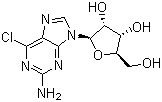 structure of CAS# 2004-07-1, 2-Amino-6-chloropurine-9-riboside;6-Chloroguanine riboside