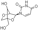 1-(2'-O,4-C-甲桥-beta-D-呋喃核糖基)尿苷分子结构 (CAS 200435-92-3)