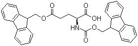 Fmoc-L-谷氨酸 5-(9-芴甲基)酯分子结构 (CAS 200616-18-8)