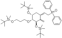 [(2Z)-2-[(3R,4R,5R)-3,5-Bis[[(1,1-dimethylethyl)dimethylsilyl]oxy]-4-[3-[[(1,1-dimethylethyl)dimethylsilyl]oxy]propoxy]-2-methylenecyclohexylidene]ethyl]diphenylphosphine oxide molecular structure (CAS 200636-54-0)