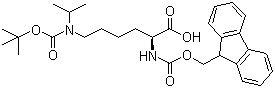 N-Fmoc-N'-Boc-N'-异丙基-L-赖氨酸分子结构 (CAS 201003-48-7)