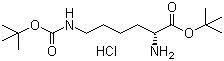 N'-叔丁氧羰基-D-赖氨酸叔丁酯盐酸盐分子结构 (CAS 201007-86-5)