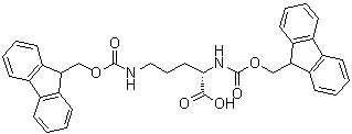 N2,N5-Bis[(9H-fluoren-9-ylmethoxy)carbonyl]-L-ornithine molecular structure (CAS 201046-59-5)