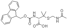 3-[[(乙酰氨基)甲基]硫基]-N-[芴甲氧羰基]-D-缬氨酸分子结构 (CAS 201531-77-3)