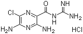 structure of CAS# 2016-88-8, Amiloride hydrochloride;N-Amidino-3,5-diamino-6-chloropyrazinecarboxamide hydrochloride