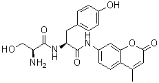 L-Seryl-N-(4-methyl-2-oxo-2H-1-benzopyran-7-yl)-L-tyrosinamide molecular structure (CAS 201855-53-0)