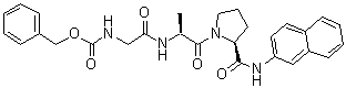 N-[苄氧羰基甘氨酰-L-丙氨酰-N-2-萘基-L-脯氨酰胺分子结构 (CAS 202001-62-5)