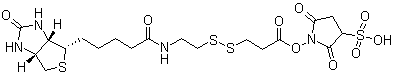 Sulfosuccinimidyl 3-[[2-(biotinamido)ethyl]dithio]propionate molecular structure (CAS 202057-28-1)